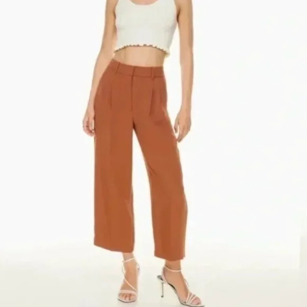 Aritzia Wilfred Effortless Cropped Pant in Rich Chestnut Size 0 Length Tall